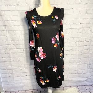 Old Navy Black Long sleeved floral dress